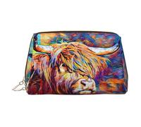 Highland Cow Toiletry Pouch, Travel-Friendly Makeup Organizer for Makeup Brushes, Lipsticks