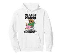 Highland Cow Too Old for Drama Retirement Humor Pullover Hoodie