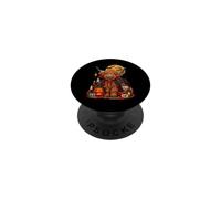 Highland Cow Vampire Spooky Pumpkin Bats Halloween PopSockets Adhesive PopGrip