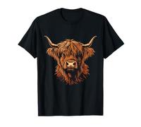 Highland Cow Vintage Farming Cattle Farm Animals Farmer T-Shirt