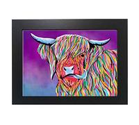 Highland Cow watercolour style A4 framed print