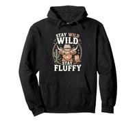 Highland Cow Western Cowboy Ranch Stay Wild Fluffy Cattle Pullover Hoodie