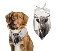 Highland Cow Windmill Dog Bandana Adjustable Pet Scarf Bib Cute Triangle Handkerchief for Dogs Cats Gifts