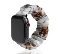 Highland Cow Windmill for IWatch Elastic Watch Straps 38-44mm | Polyester Scrunchie Wrist Strap Replacement Stretchy Watch Band Compatible with Series 1-6