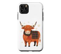 Highland Cow Winter Tartan Plaid Scarf Christmas Farmhouse Case for iPhone 11 Pro Max