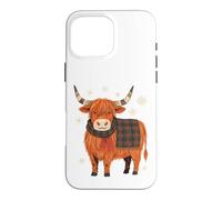 Highland Cow Winter Tartan Plaid Scarf Christmas Farmhouse Case for iPhone 16 Pro Max