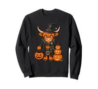 Highland Cow Witch Halloween Trick or Treat Coo Sweatshirt