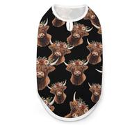 Highland Cow with Flowers Cute Dog Shirts Summer Pet Clothes Comfort T-Shirts Vest Sleeveless Tank Top for Cats Dogs M