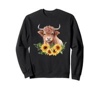 Highland Cow with Sunflowers Farmhouse Cottage Decor Sweatshirt