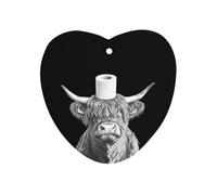 Highland Cow with Toilet Paper Car Air Freshener Aromatherapy Tablets Hanging Scented Cards for Rooms Bathrooms Wardrobe Love form