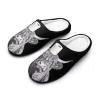 Highland Cow with Toilet Paper Cotton Slipper Cozy Plush Slippers Indoor House Closed Toe Shoes Anti-Skid Comfortable 7-8（39-40