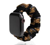 Highland Cow with U.S. Cap Scrunchie Watch Band Elastic Watch Strap | Cute Printed Watchband,Replacement Wristband Compatible for iWatch