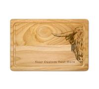 Highland Cow Wooden Chopping Board Scotland Cheese Board Serving Board Cutting Novelty Gift Birthday Christmas Housewarming (S)