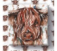 Highland cow wrapping paper | 3 Premium Gift Wrap Sheets | delivered in tube (not folded) | luxury 110gsm 50 x 70cm double sided gift wrapping | Printed in the UK and fully recyclable paper