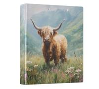 Highland Cow Yak on Grassy Hill 3 Ring Binders 1.5 Inch Clear View Three Ring Binders Versatile Binder Fits 200 Sheets 1 Pack