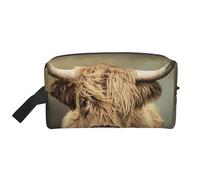 Highland CowLarge Capacity Cosmetic Organizer，Travel Makeup Bag for Women