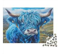 Highland Cows 300 Pieces Challenge Jigsaw Puzzle for Adults Highland Cows Impossible Puzzles Games Gift Premium Puzzle Relax Puzzles Games Multi Colour 300pcs (40x28cm)