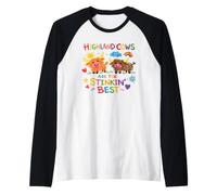 Highland Cows are The Stinkin' Best Cute Highland Cow Raglan Baseball Tee