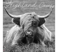 Highland Cows (B&w) 2026 Wall Calendar