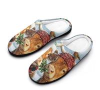 Highland Cows Christmas Snowy Scene Mens Slipper Slip On Winter Warm House Slippers Shoes Indoor Outdoor
