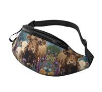 Highland Cows Crossbody Bag Baby Highland Cows Hands-Free Bag Cows Fanny Pack Theme Park Guests 14X35CM