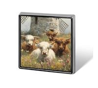 Highland Cows Windmill Funny Lapel Pins Square Brooch Tie Suit Dress Accessories for Men Women Wedding Birthday
