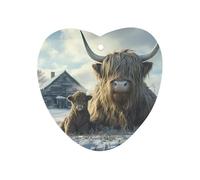 Highland Cows Winter Car Air Freshener Aromatherapy Tablets Hanging Scented Cards for Rooms Bathrooms Wardrobe Love form