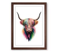 Highland Dignity Modern Framed Wall Art Print A1 (84.1×59.4cm) Walnut, Wall Decor for Living Room, Bedroom, Office & Home, Ready to Hang, Art Gift