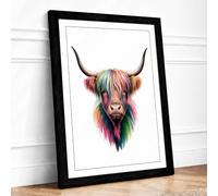 Highland Dignity Modern Framed Wall Art Print A3 (42×29.7cm) Black, Wall Decor for Living Room, Bedroom, Office & Home, Ready to Hang, Art Gift