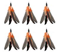 Highland Farms Select Handmade Natural Feather Cat Toy Dah Bird Refills - Interactive Cat and Kitten Toy - 6 Pack