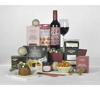 Highland Fayre Mulled Wine Christmas Hamper, 8 Items, Traditional Festive Gift Set with Wine, Tea, Pudding, Cake, Mince Pies and Savoury Snacks