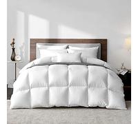Highland Feather Hungarian White Goose Down Comforter 750 Super Fill Power Fluffy 500 Thread Count Duvet Insert Manufactured in Canada Luxurious Ultra-Soft Cotton Light Breathable - King All Season