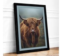 Highland Gaze Rustic Framed Wall Art Print A1 (84.1×59.4cm) Black, Wall Decor for Living Room, Bedroom, Office & Home, Ready to Hang, Art Gift