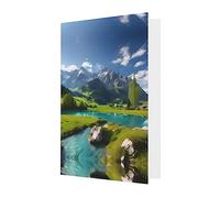 Highland Lake Scenery Greeting Cards For All Occasions - Blank Greeting Cards With Envelopes, Holiday Cards 4x6 Inches Blue