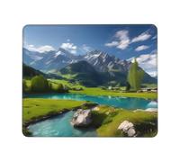 Highland Lake Scenery Square Waterproof Non-Slip Rubber Base Mouse Mat for Office Laptop,Laptop Wireless Mouse Home Office Travel 7.9 X 9.5 in