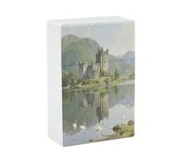 Highland Lakes and Castles Cigarette Case Waterproof Plastic Cigarette Box Vintage Cigarette Cases for Men Women Small Funny Cigarette Holder for Regular 85mm King Size 20 Capacity