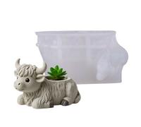 Highland Mold: Adorable Rustic Cattle Sculpture Casting Tool, Reusable Silicone Figurine Shape for Concrete Soap Candle Projects, Solved