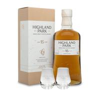 Highland Park 15 Year Old - Island Single Malt Scotch Whisky | 44% | 70cl - 2 Branded Glasses
