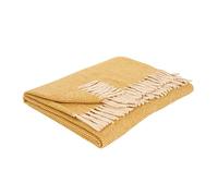 Highland Pure New Scottish Wool Blend Tartan Knee Lap Blanket Small Rug Bed Throw Extra Warm Comfy Soft For Men and Women (Mustard)
