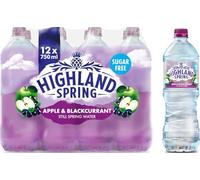 Highland Spring Apple & Blackcurrant Flavoured Still Water, 12x750ml