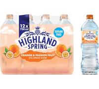 Highland Spring Orange & Passionfruit Flavoured Still Water, 12x750ml
