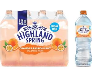 Highland Spring Orange & Passionfruit Flavoured Still Water, 12x750ml