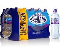 Highland Spring Still Water, Sports Cap Bottles, 750ml, Pack of 20