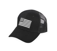 HIGHLAND TACTICAL Men's American Flag Velcro-Soft Mesh, Black, One Size