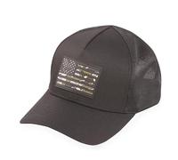 HIGHLAND TACTICAL Men's Camo American Flag Premium Mesh Snapback, Black, One size