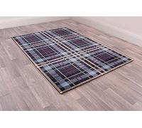 Highland Tartan Rug for Living Room Bedroom Check Quality Rug Blue Large 160x225 cm (5'3"x7'4")