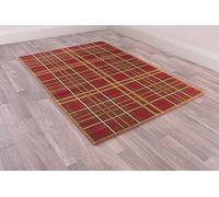 Highland Tartan Rug for Living Room Bedroom Check Quality Rug Brown X-Large 200x290 cm (6'7"x9'6")