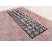 Highland Tartan Rug for Living Room Bedroom Check Quality Rug Grey Long Hallway Runner 80x300 cm (2'6"x10')