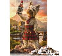 Highland Terrier Scotland Jigsaw Puzzles Puzzle for Adults Kids. 1000 Piece Whimsical Challenge Toy Educational Games Home Decoration for Adults& Kids Age 14 Years Up 1000pcs (40x28cm)