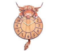 Highland Tickin' Cow Wall Clock With Pendulum Tail
